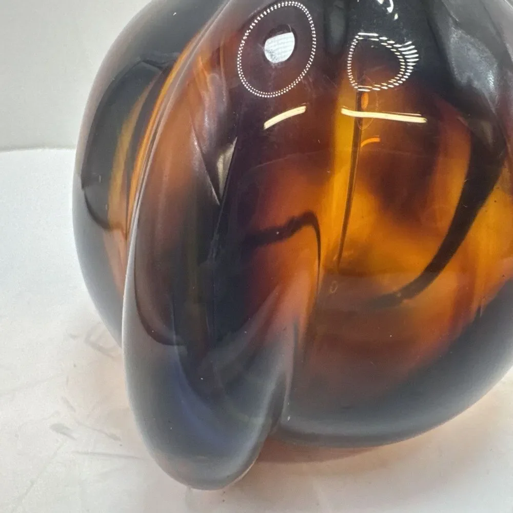 VTG Hand Blown Oil Diffuser Lamp Brown Blue Purple Yellow Signed Williams 2005